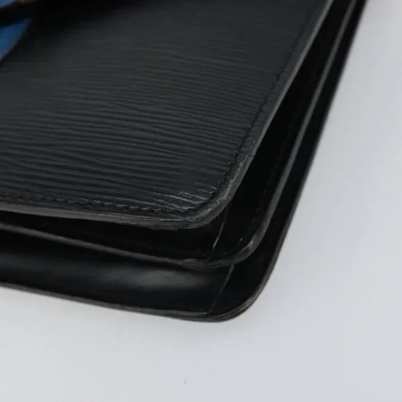 Authentic LOUIS VUITTON Epi Osh Shoulder Bag Black Blue M52445 LV - Picture 7 of 16